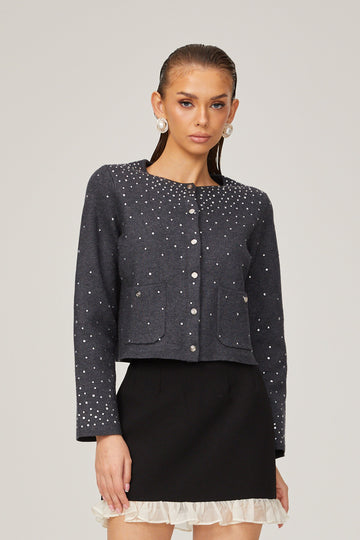 Bérénice Cardigan Embellished with Rhinestones