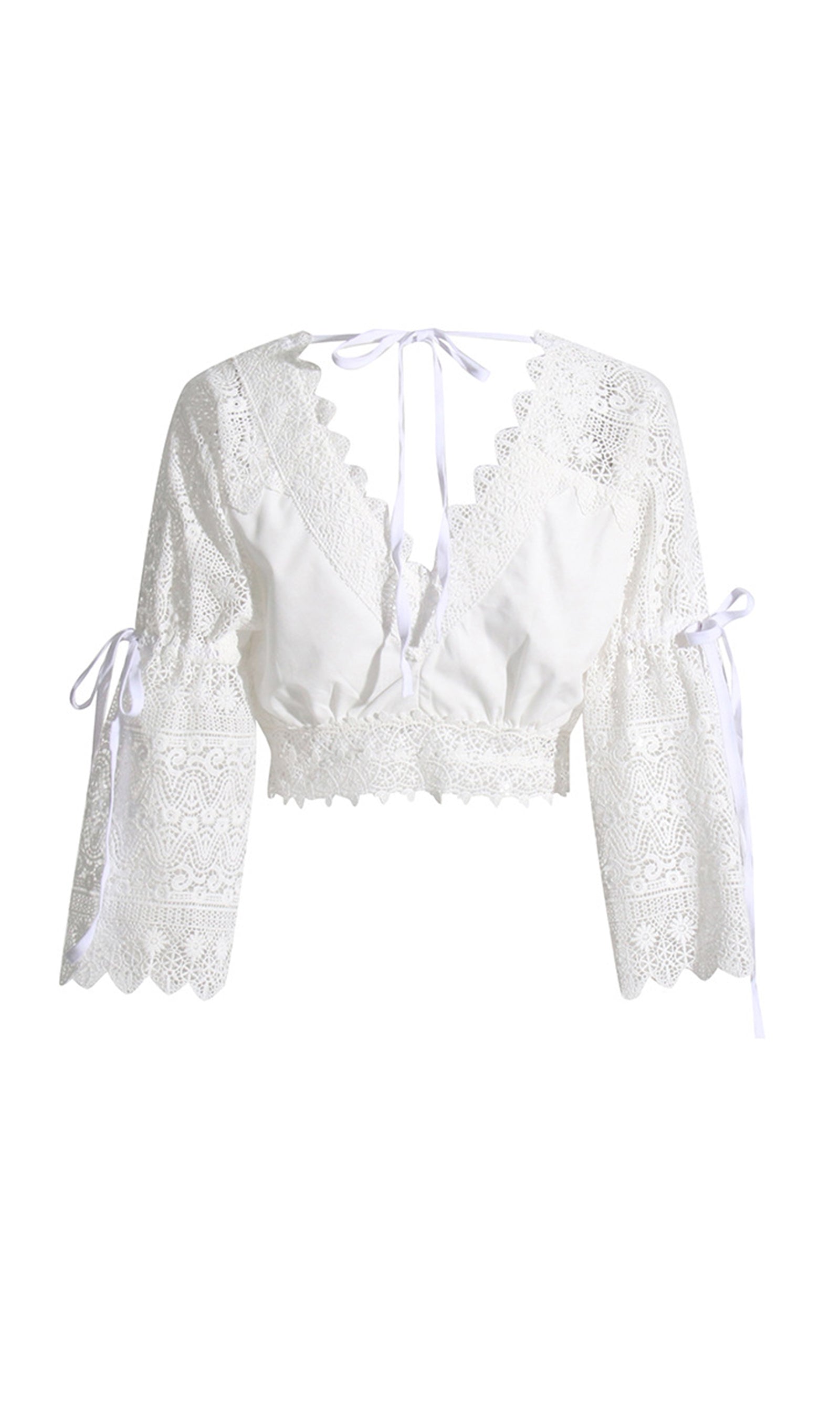 Two-Piece Crochet Maxi Skirt and Top Set in White
