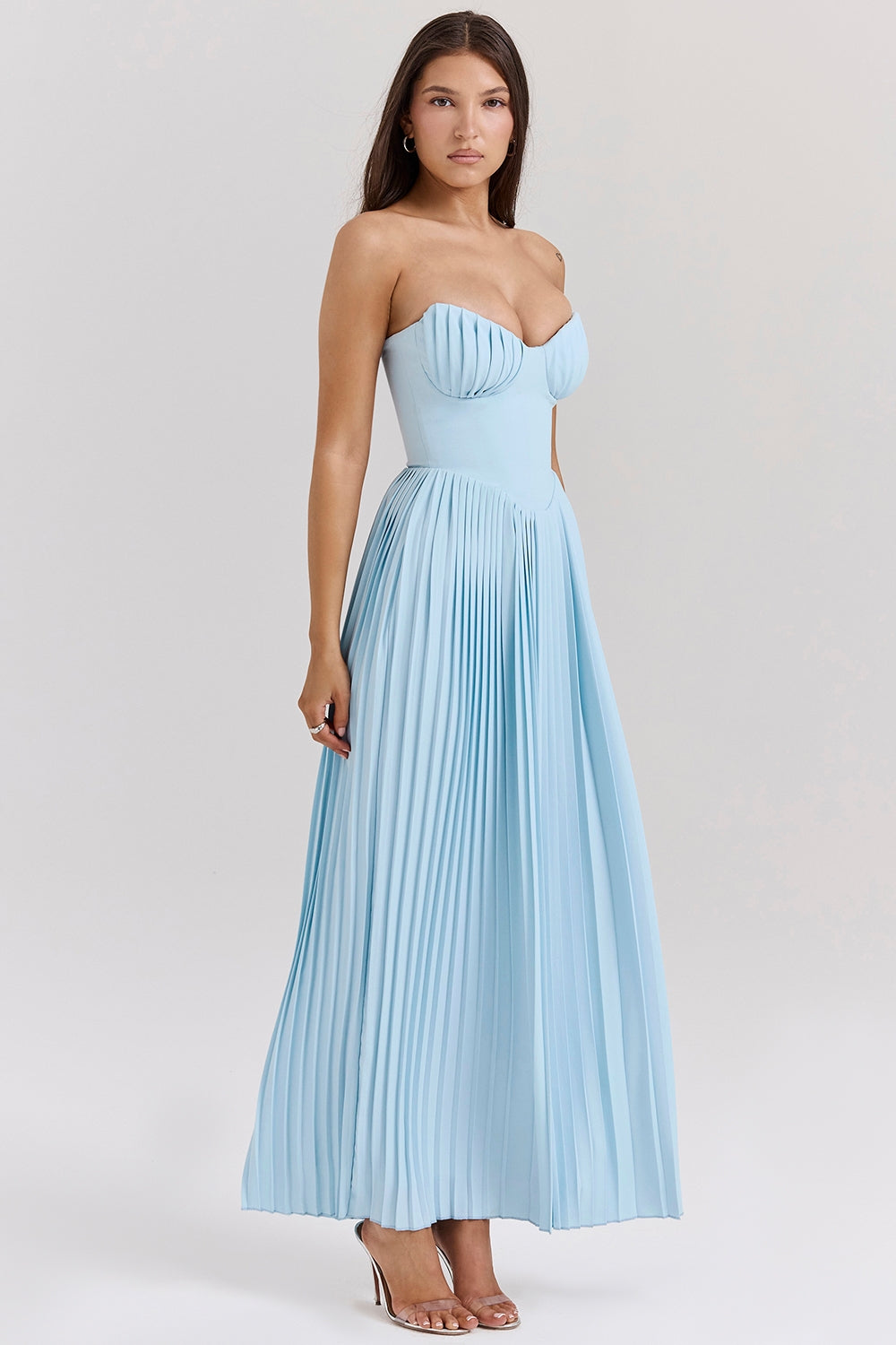Celeste Pileli Bustier Maxi Elbise
