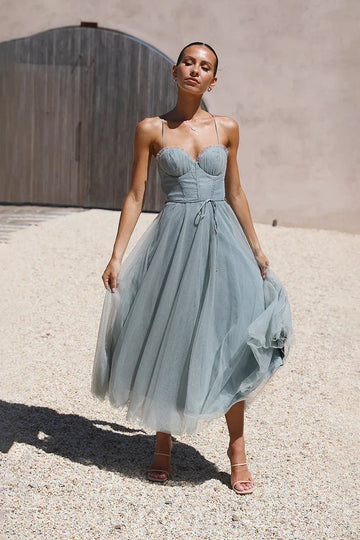 Diana Midi Elbise Sage