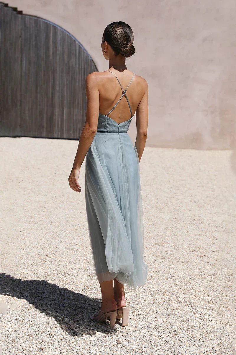 Diana Midi Elbise Sage