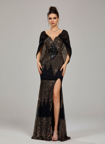 Belinda Fischgrät-Maxikleid