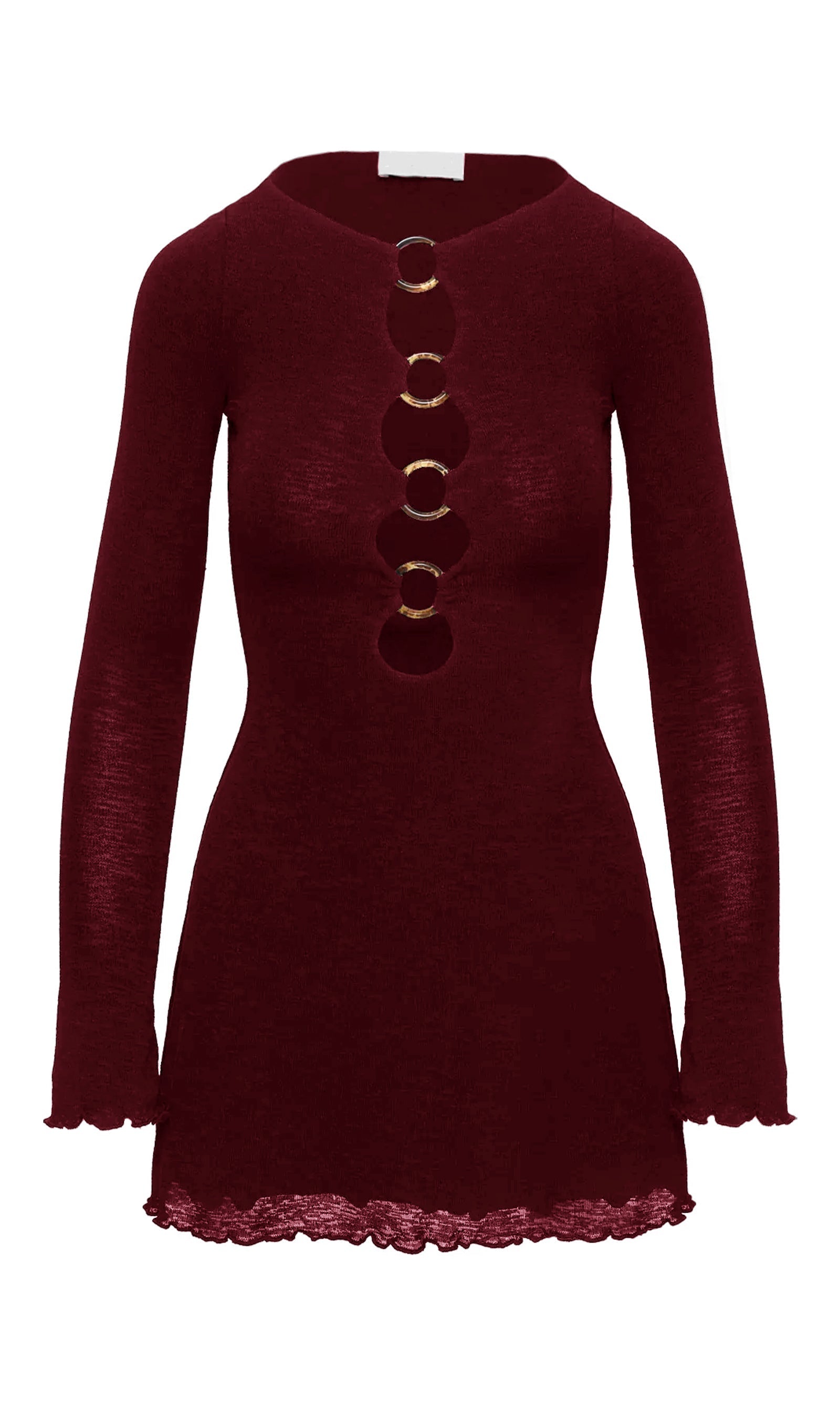 Dejonge Minikleid mit Ringen, Rot 