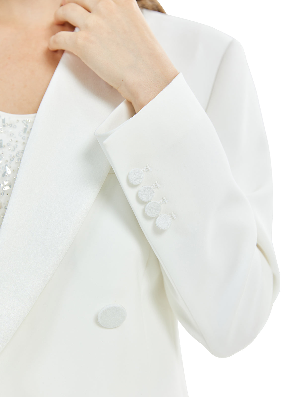 Acetate Panelled Satin Avant-garde Suit Jacket