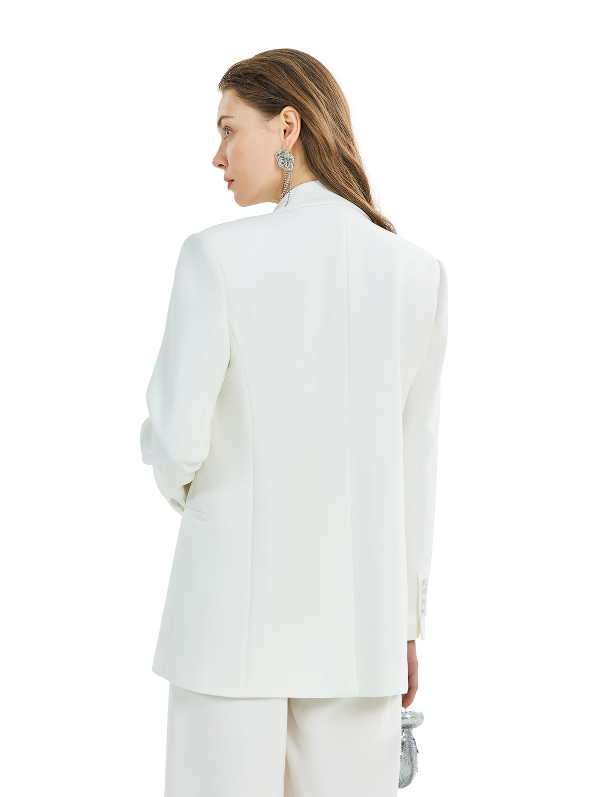 Acetate Panelled Satin Avant-garde Suit Jacket