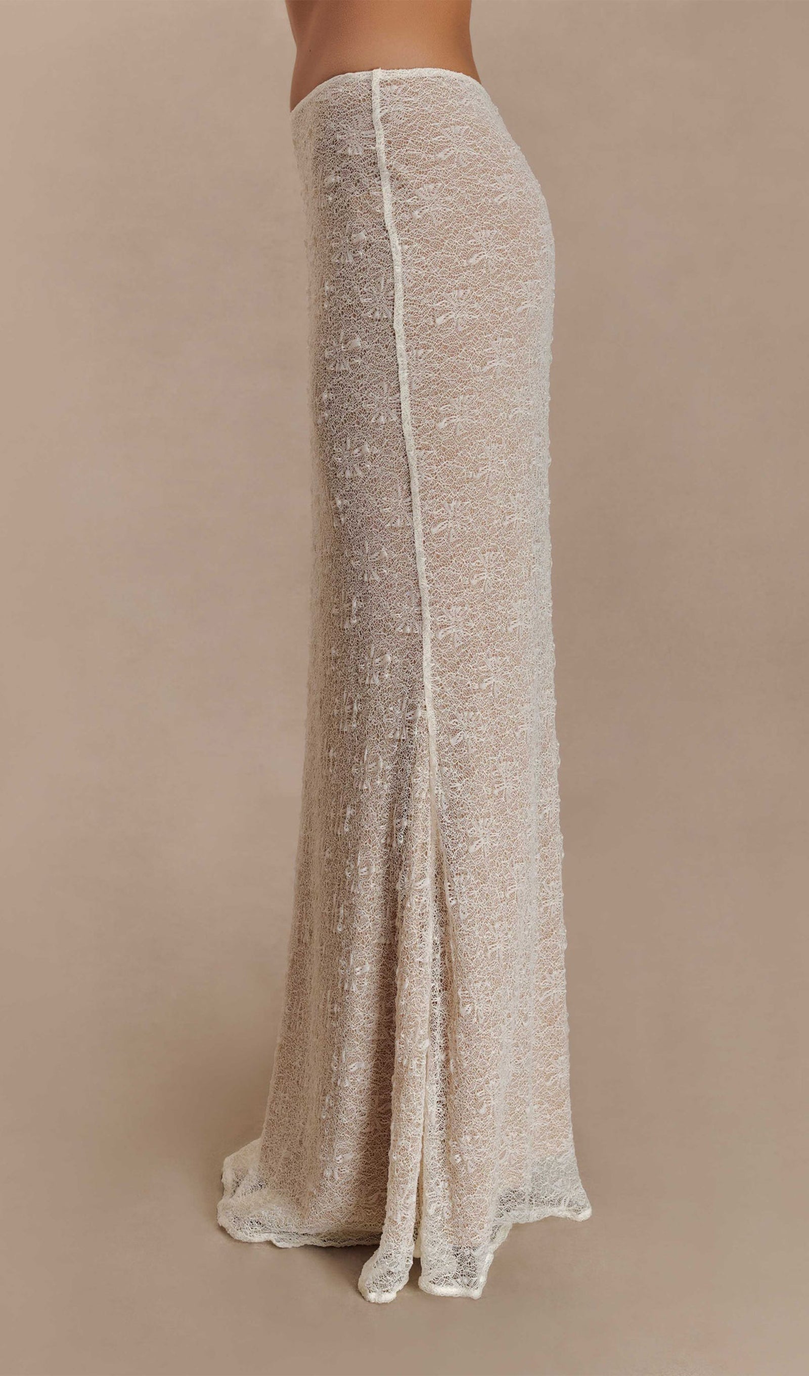 Transparent Lace Maxi Skirt