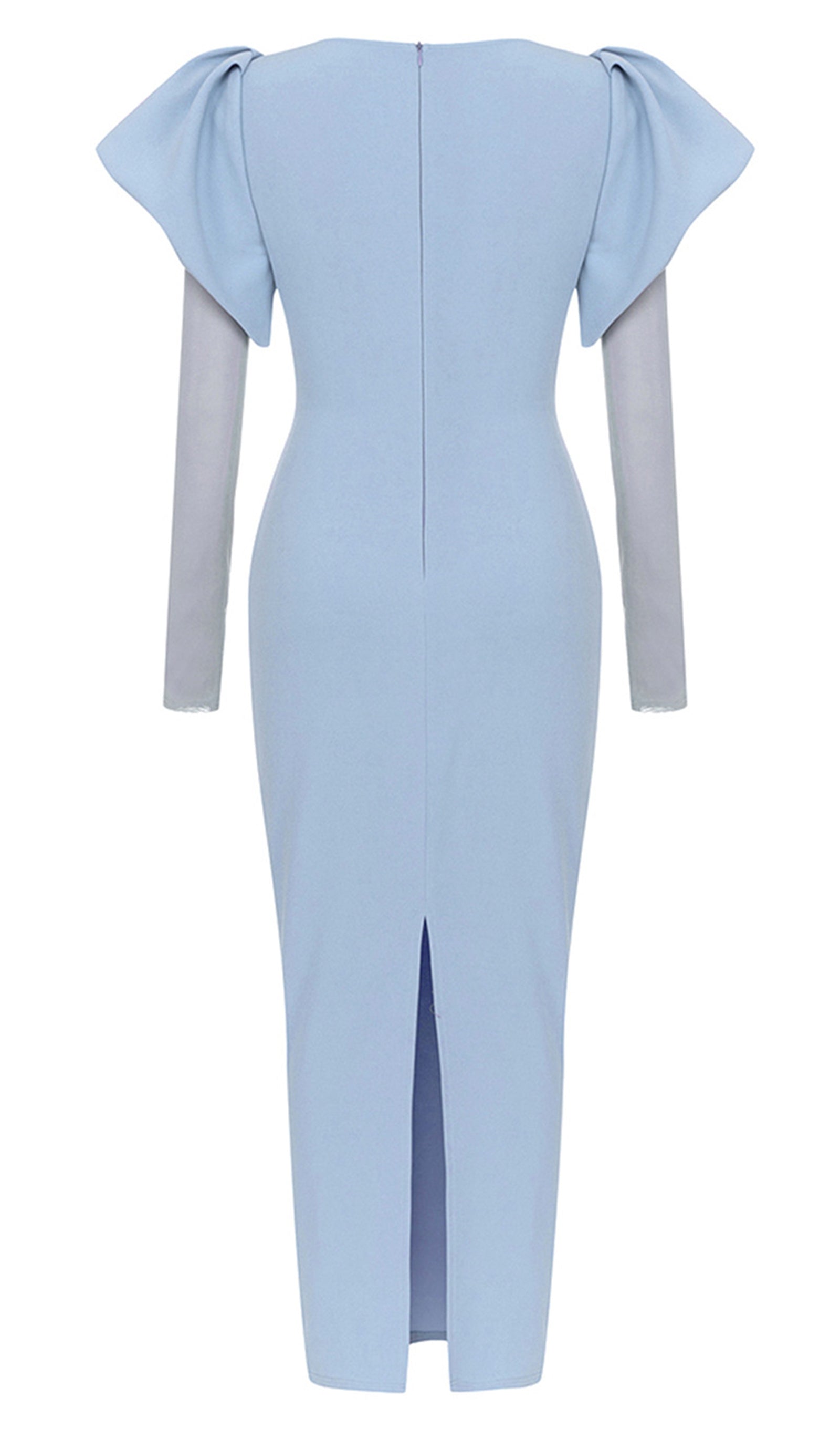 Puffy Sleeve Slim Fit Midi Dress