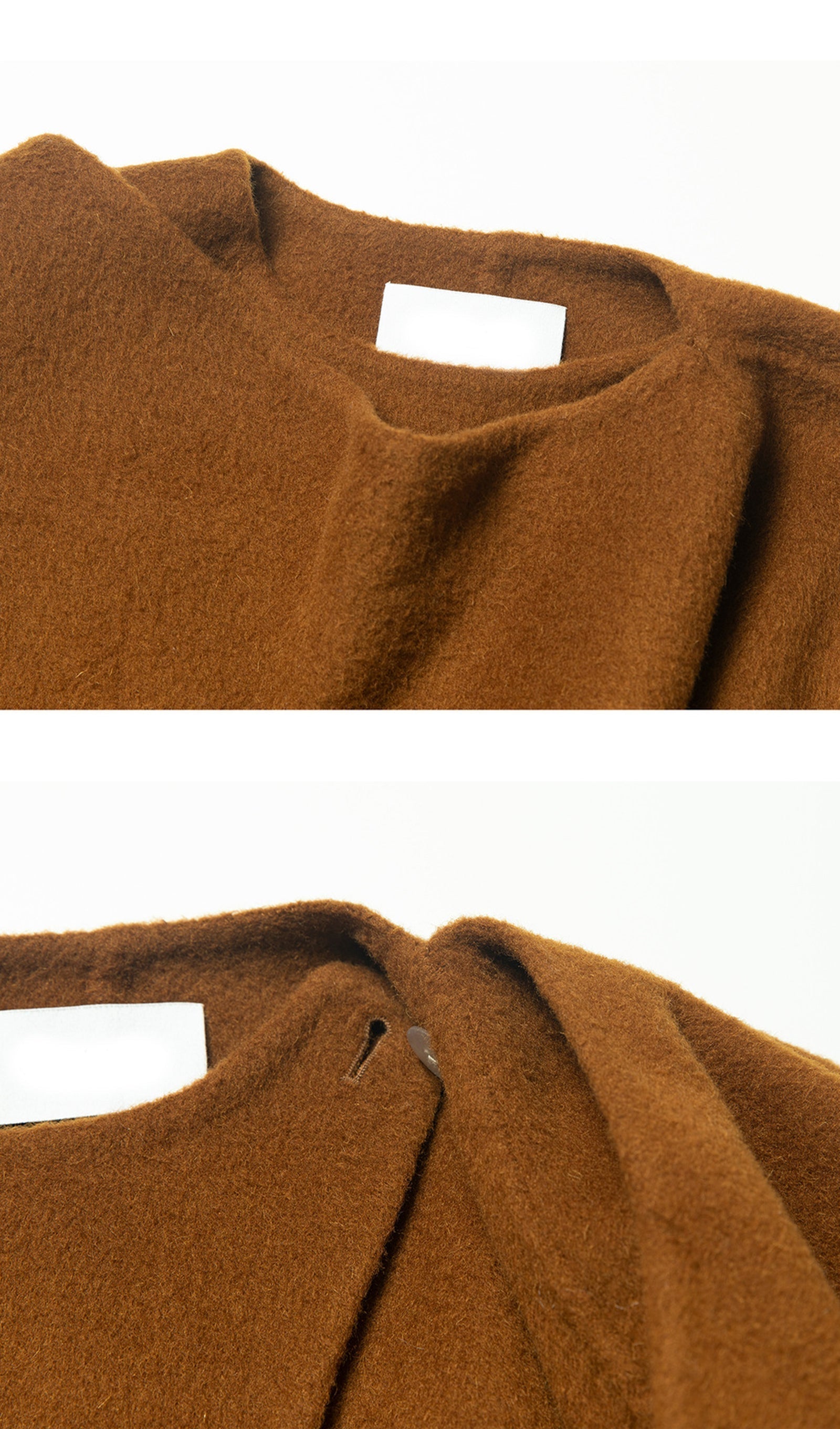 Unifarbener Cape-Mantel aus 100 % Wolle – Kastanienbraun