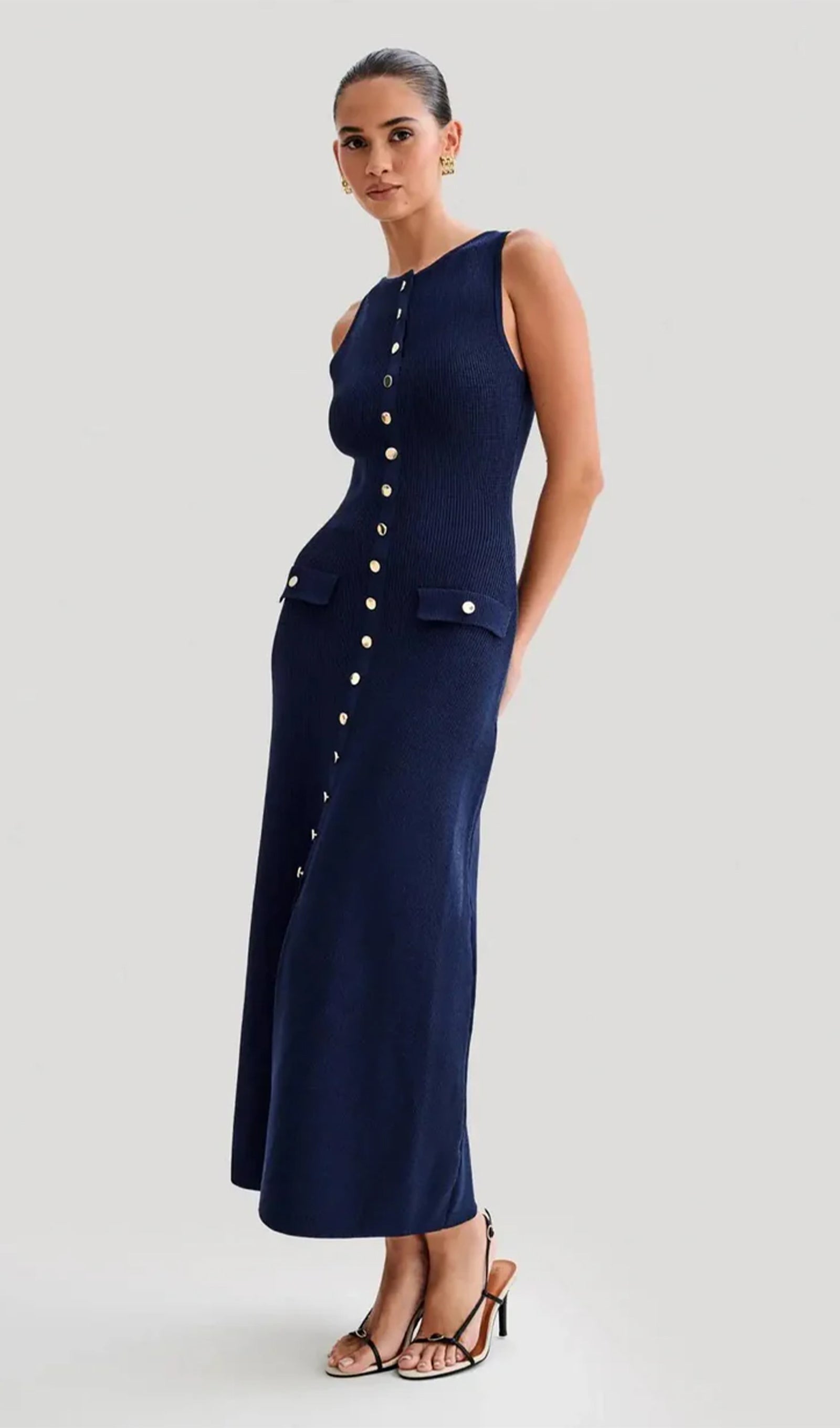A-line Örme Midi Elbise
