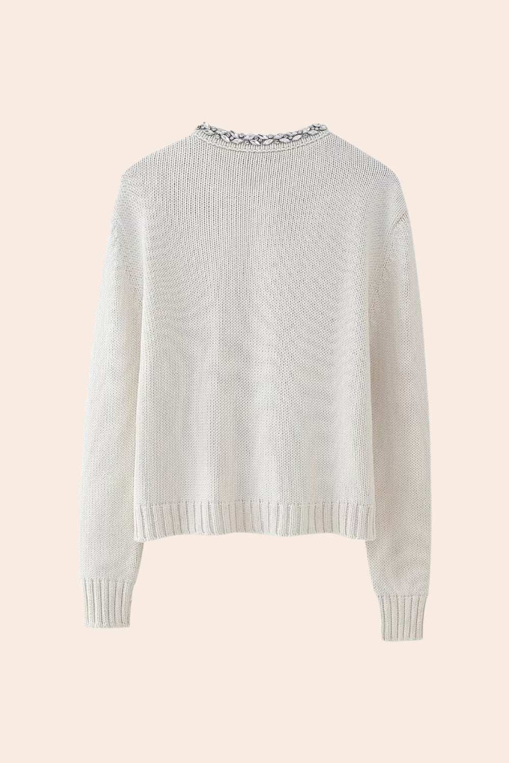 Lindsay Verzierte Strickjacke mit Rundhalsausschnitt