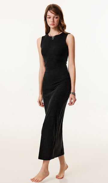 Ribbed Bodycon Midi Dress 