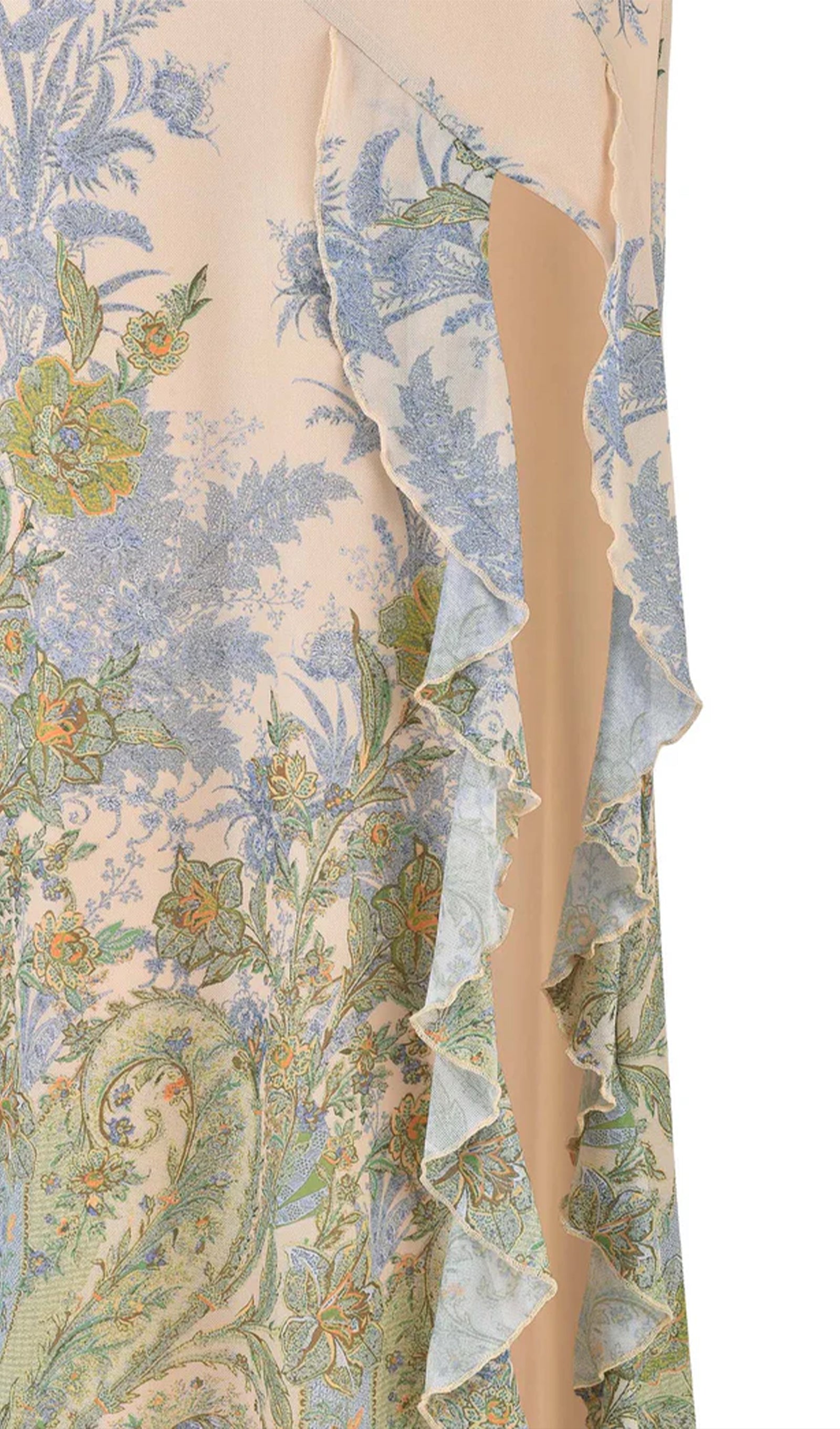 Printed Strapless Midi Dress with Slit 