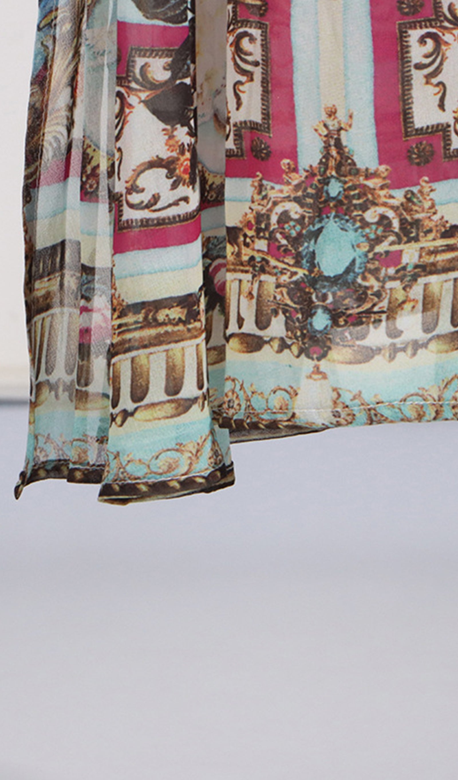 Boho-Maxikleid mit Blumenmuster, langen Ärmeln und V-Ausschnitt