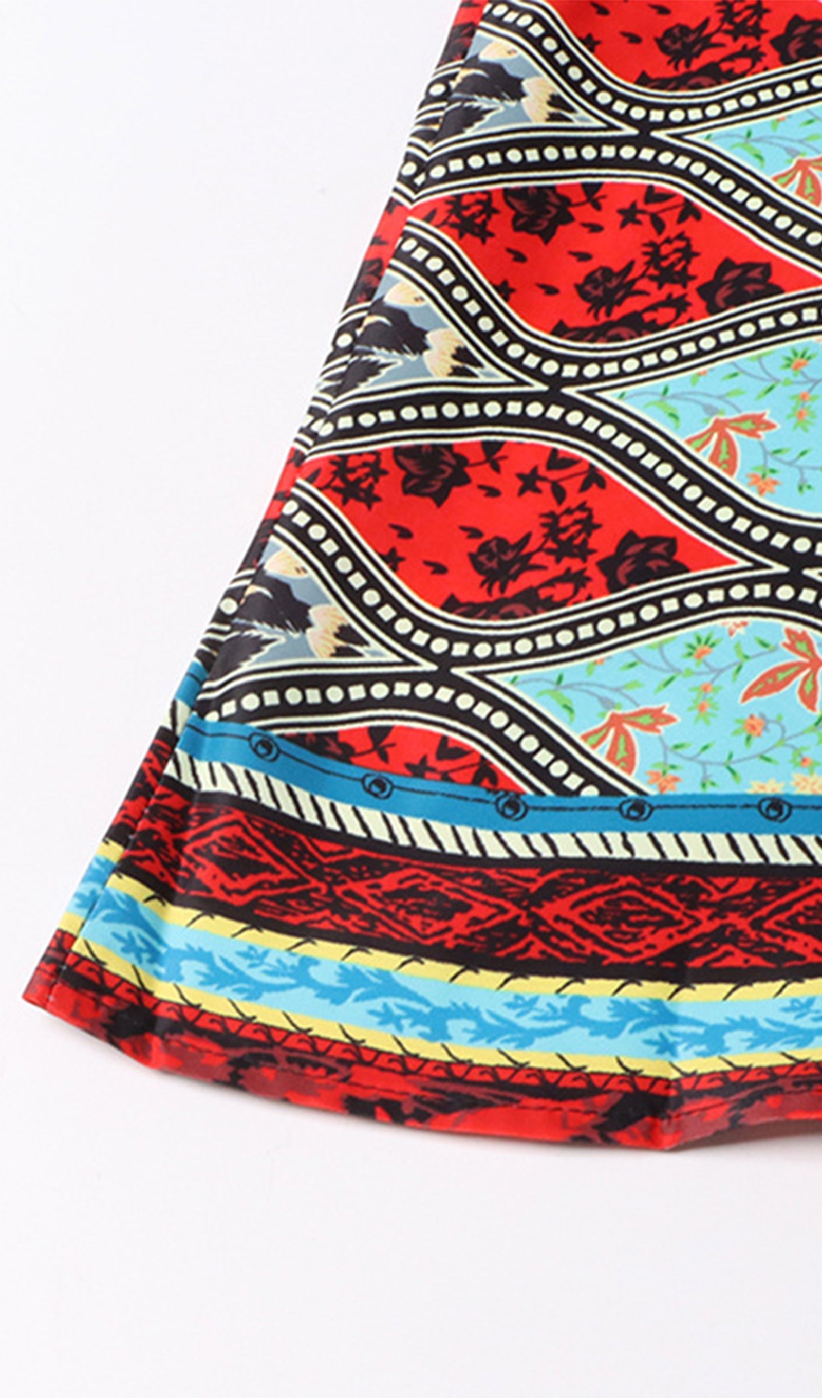 Printed Lantern Sleeve Mini Dress