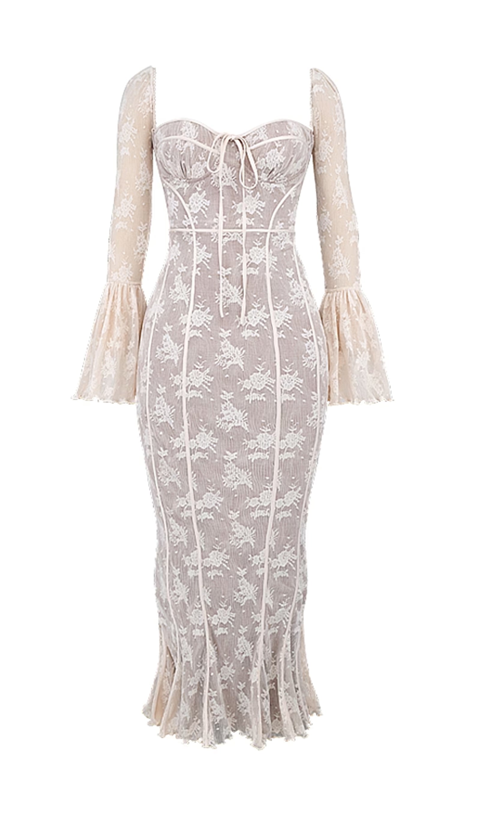 Vintage Cream Lace Maxi Dress 
