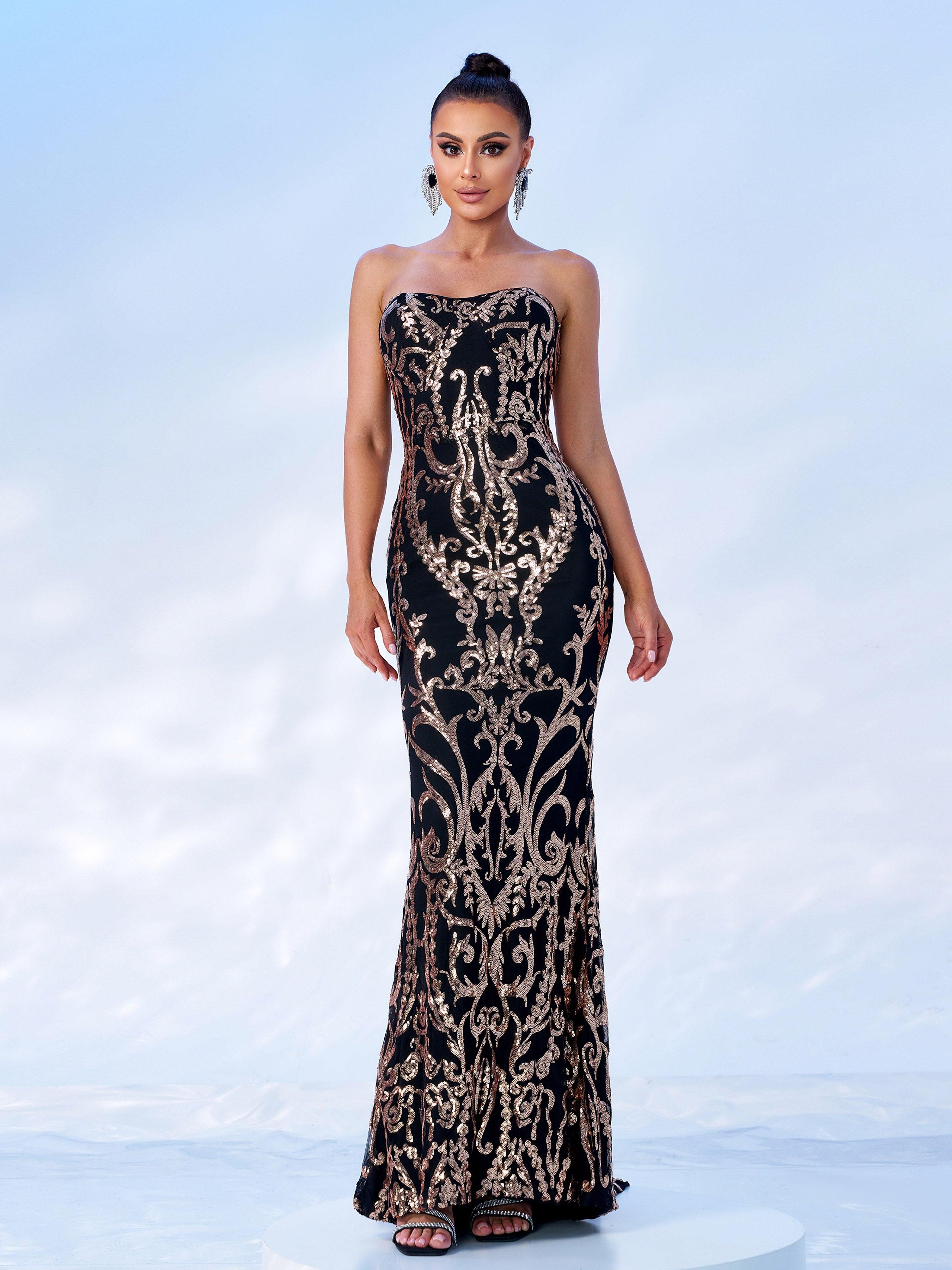 Mazarine Straplez Maxi Elbise