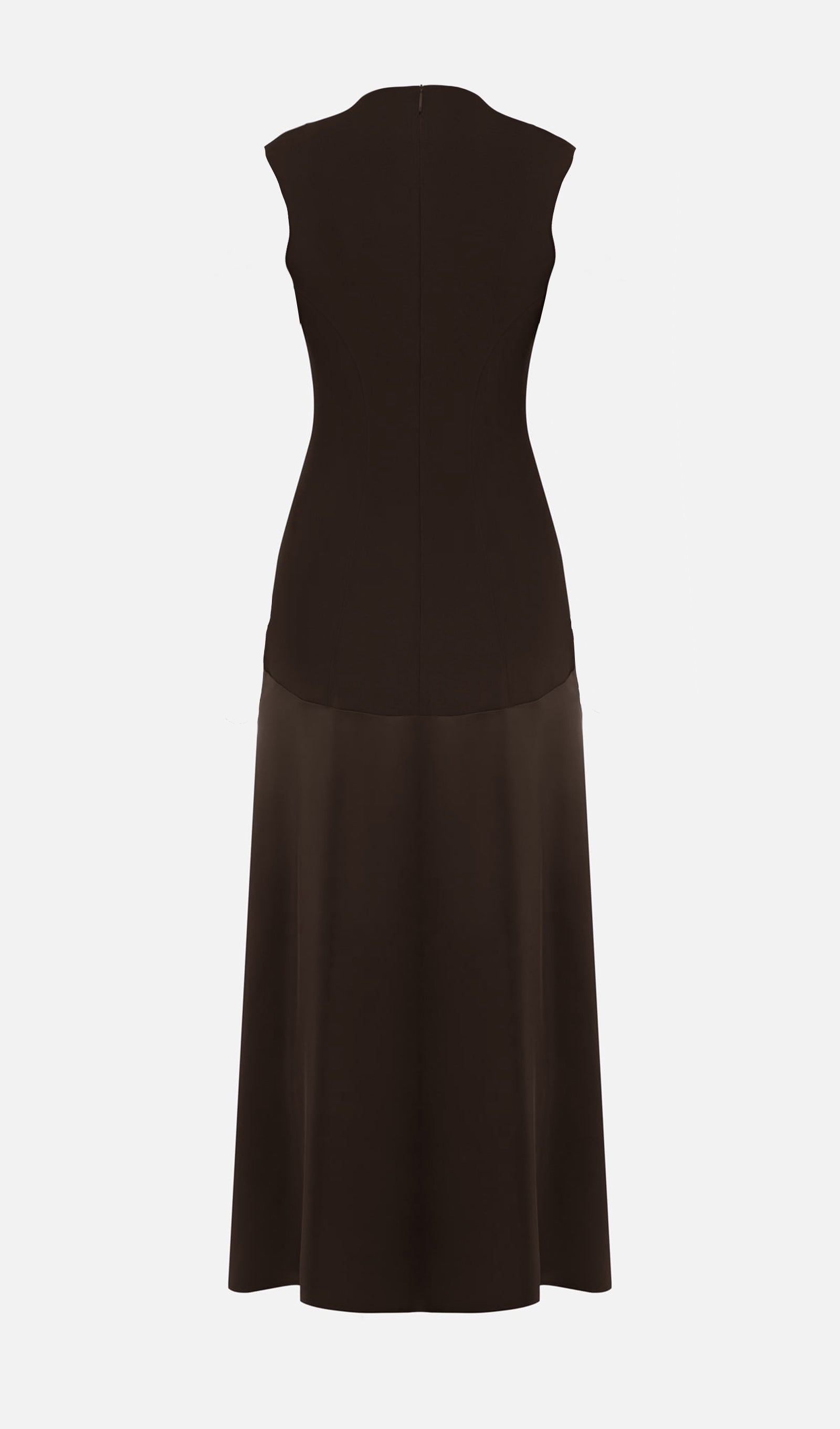 Knitted Satin Sleeveless Maxi Dress 