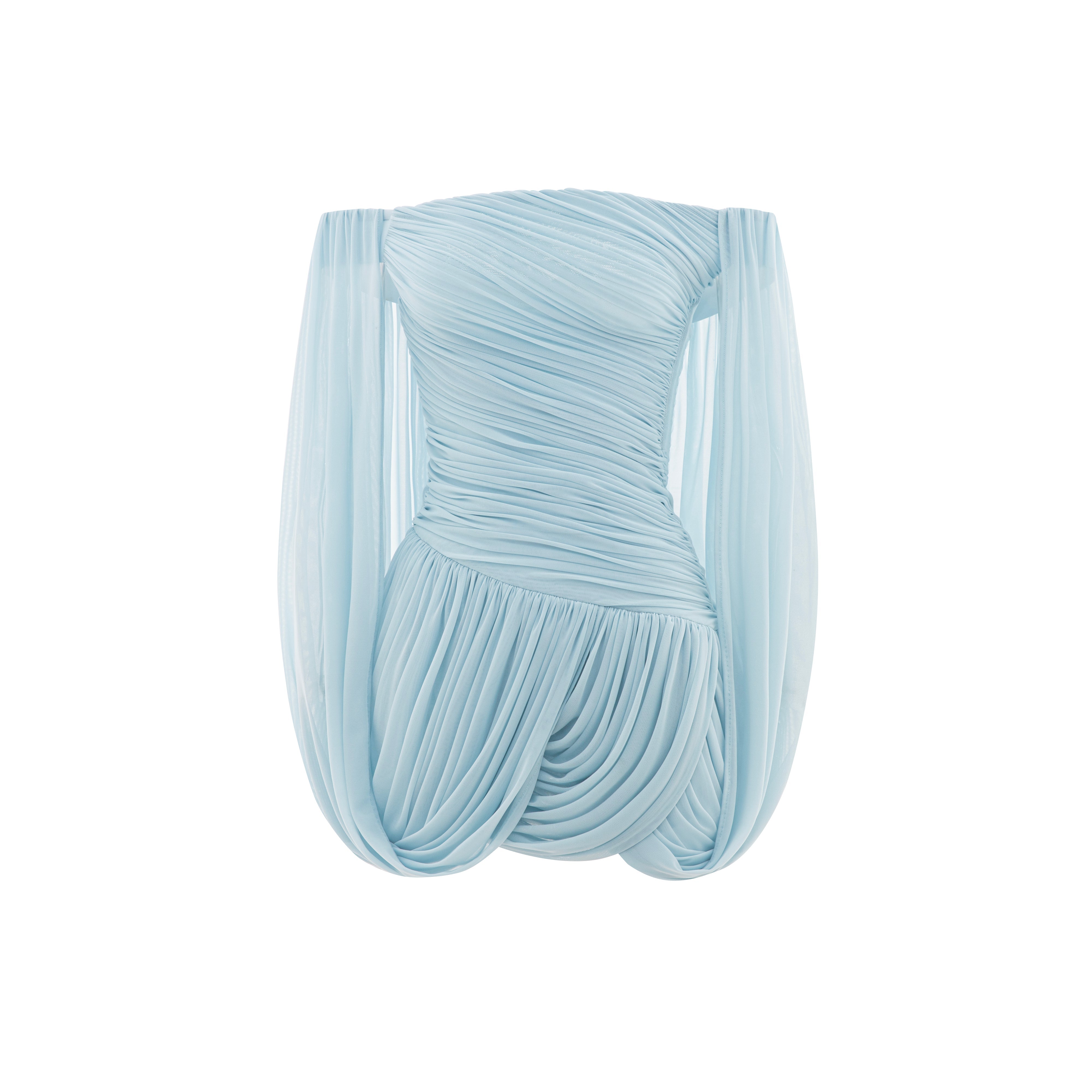 Clover Mini Elbise- Mavi