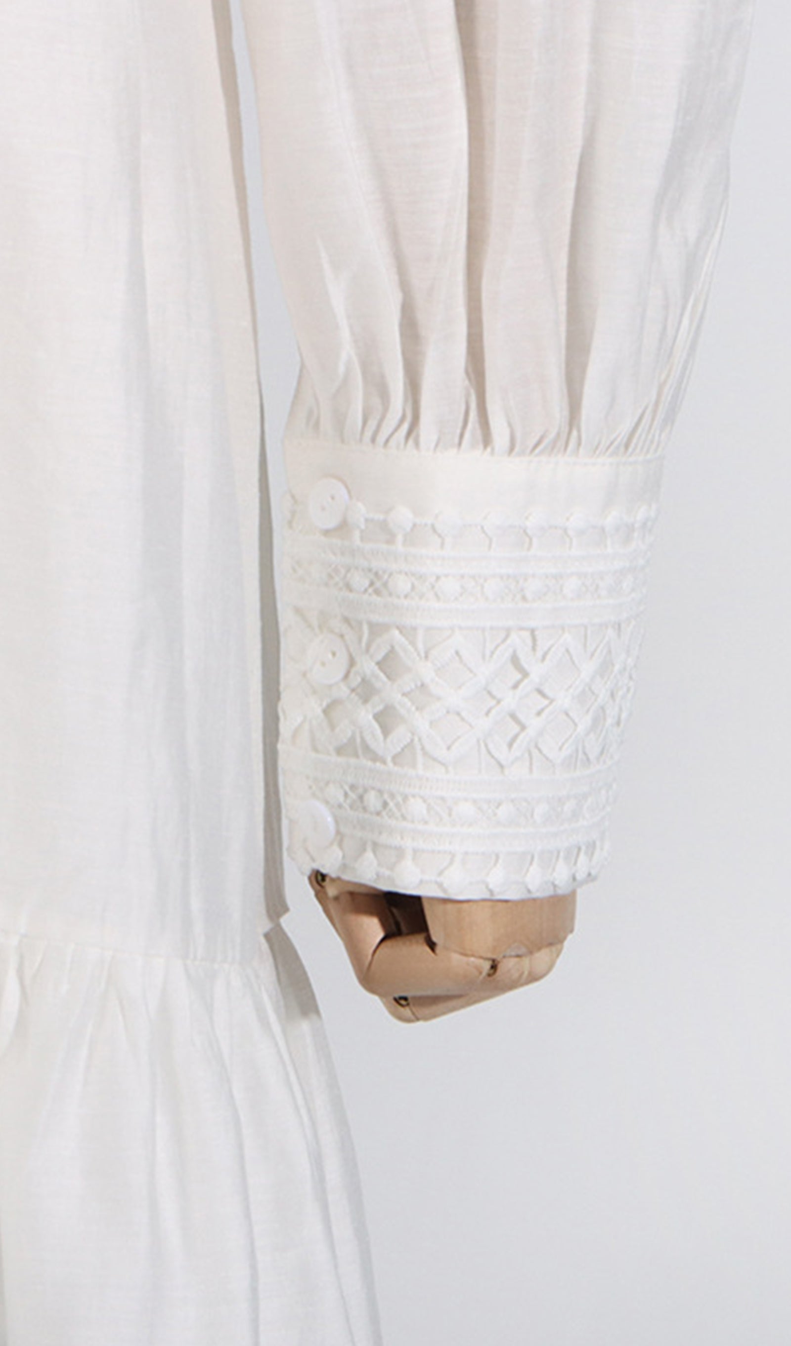 Minikleid mit Stehkragen und Laternenärmeln