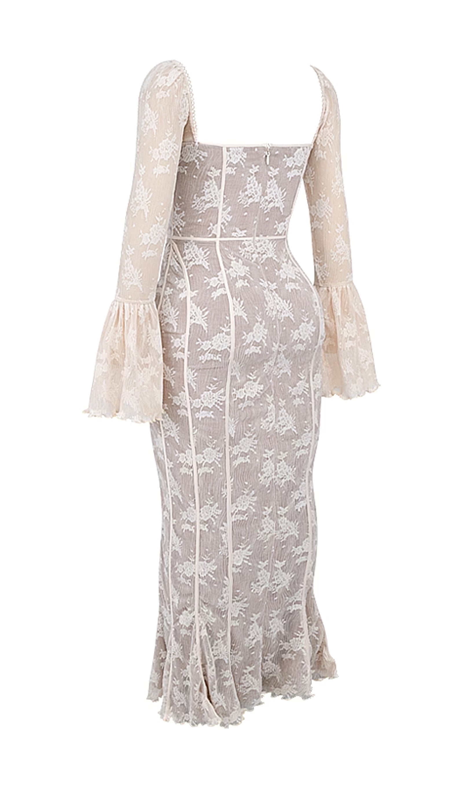 Vintage Cream Lace Maxi Dress 