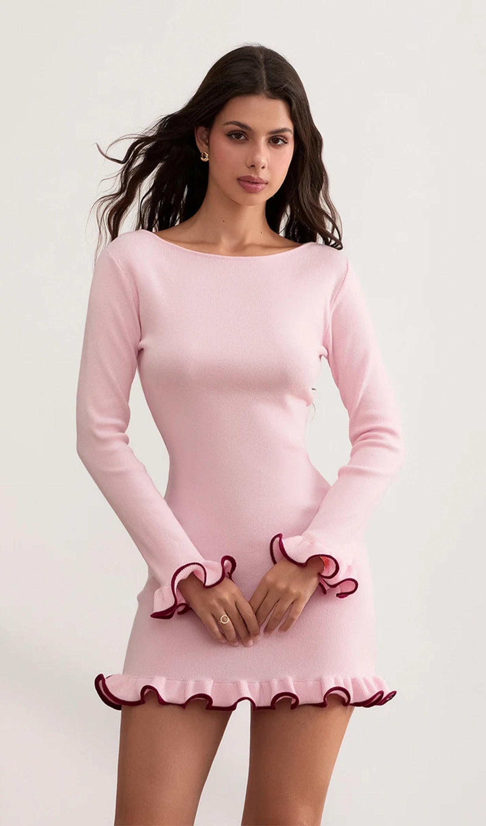 Ruffled Skirt Mini Dress 