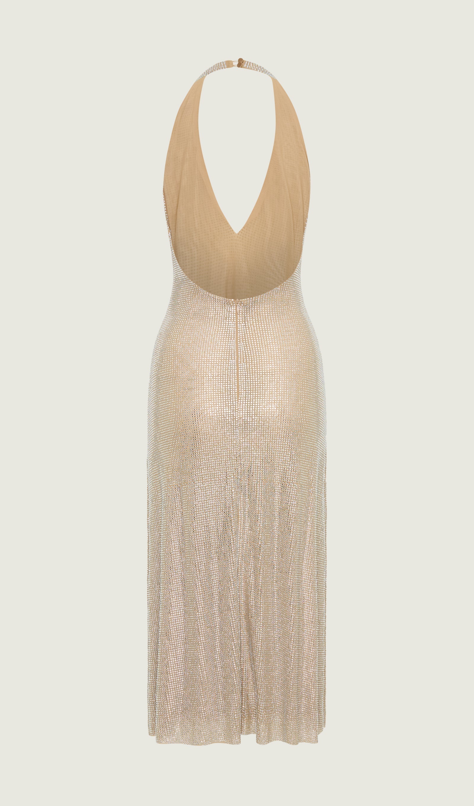 Strassbesetztes Neckholder-Midikleid