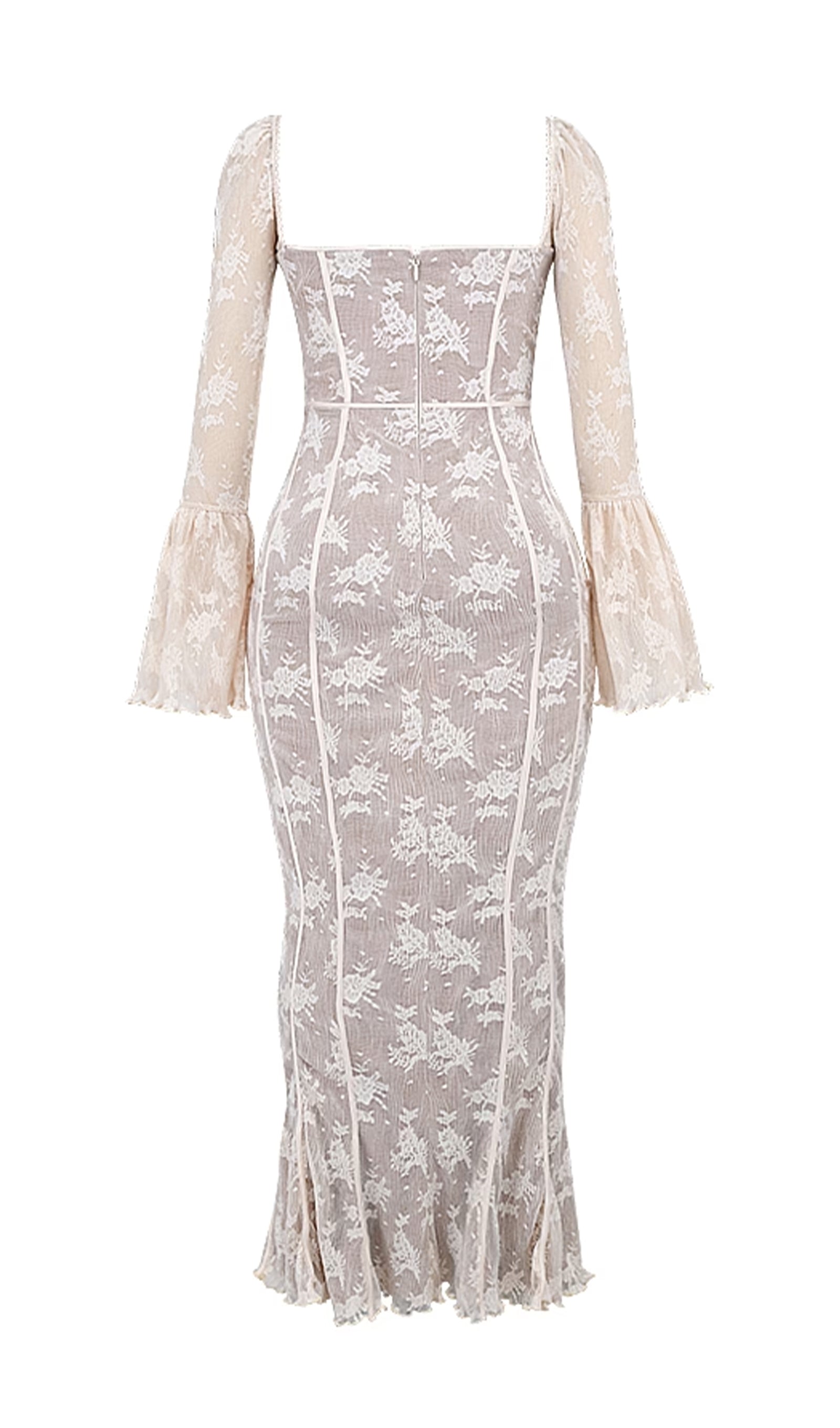 Vintage Cream Lace Maxi Dress 