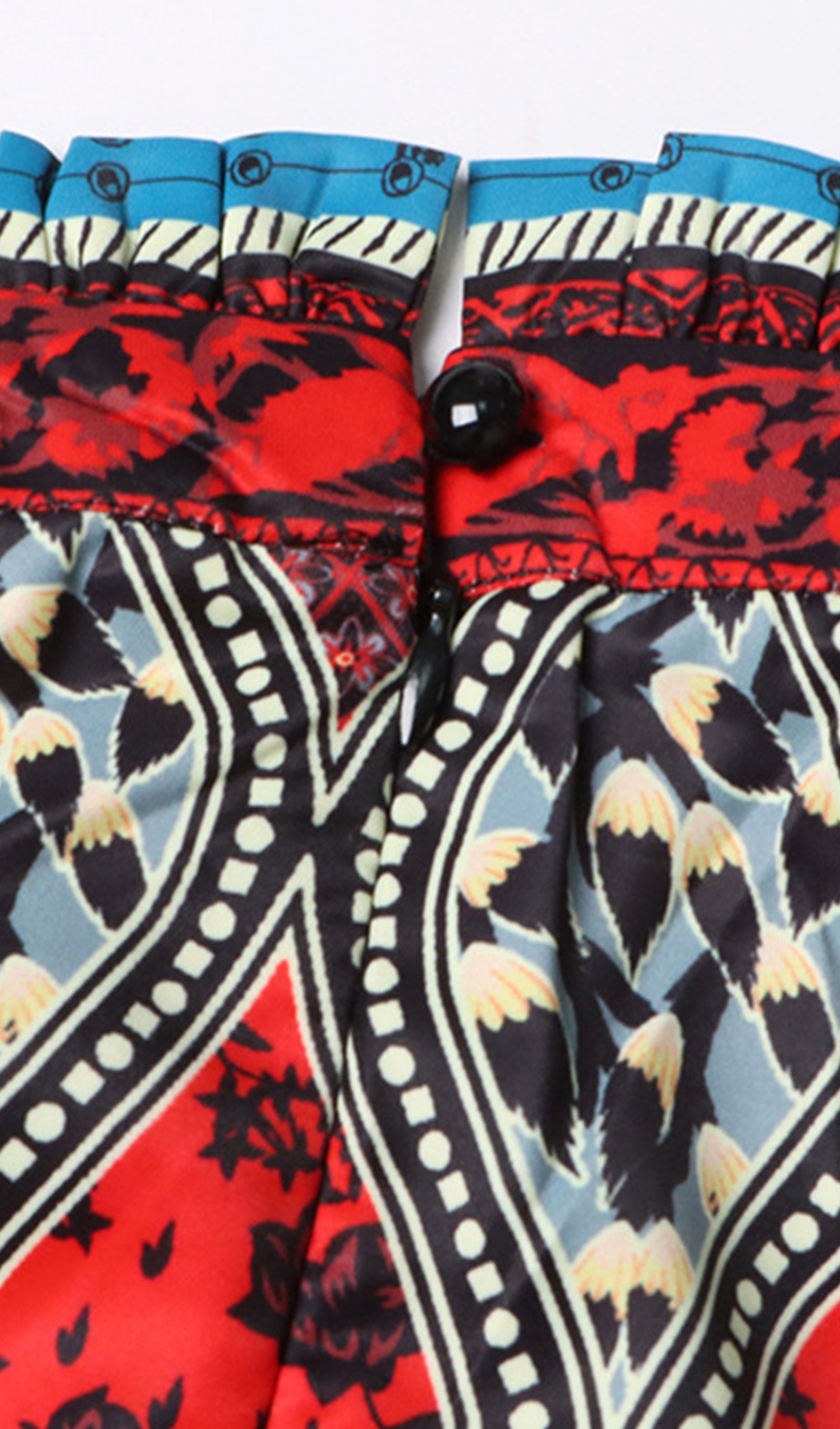 Printed Lantern Sleeve Mini Dress