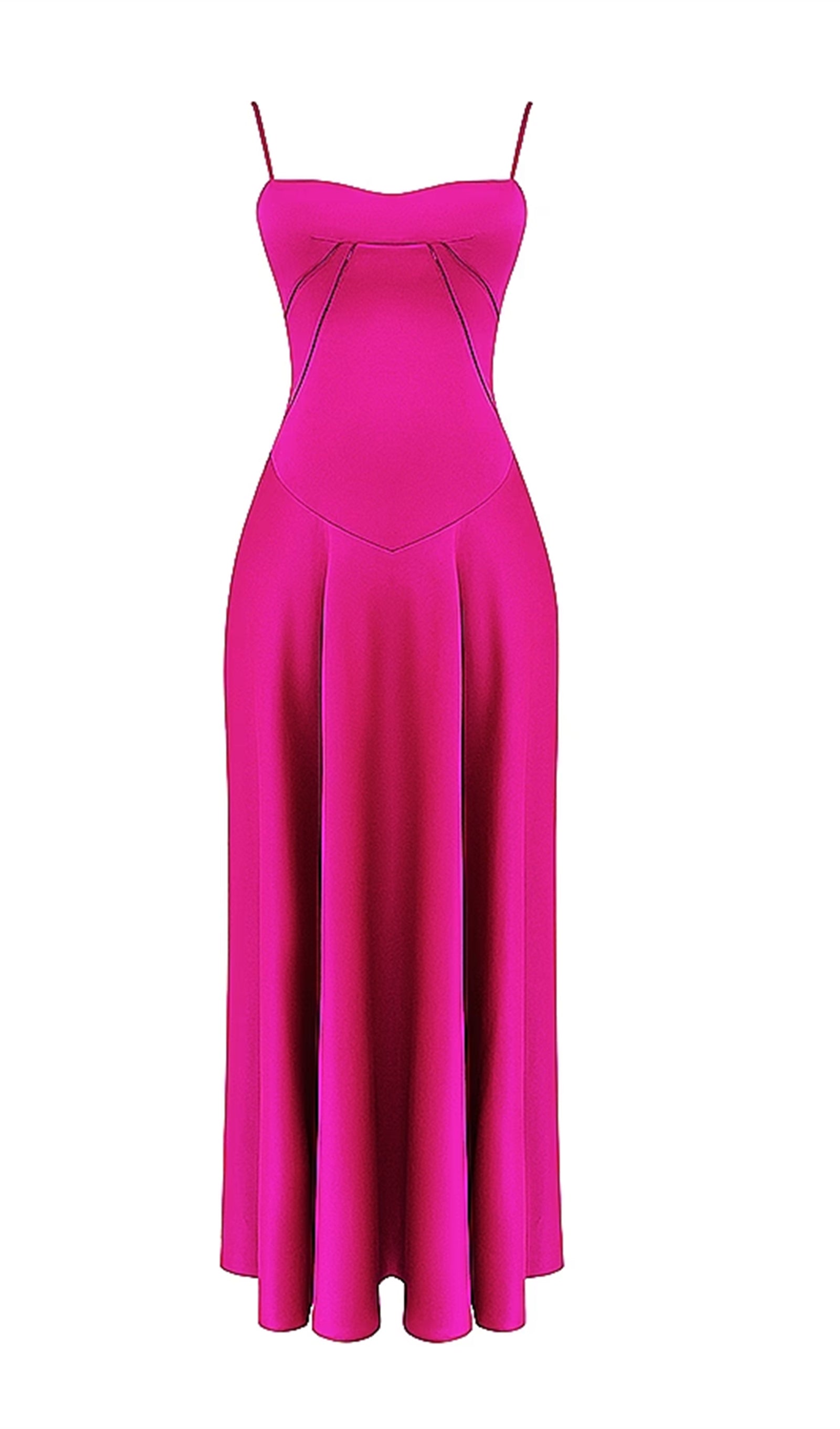 Maxikleid aus Satin und Spitze 