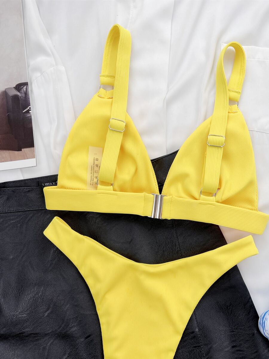 Halka Detaylı Sade Gündelik Bikini Takımı