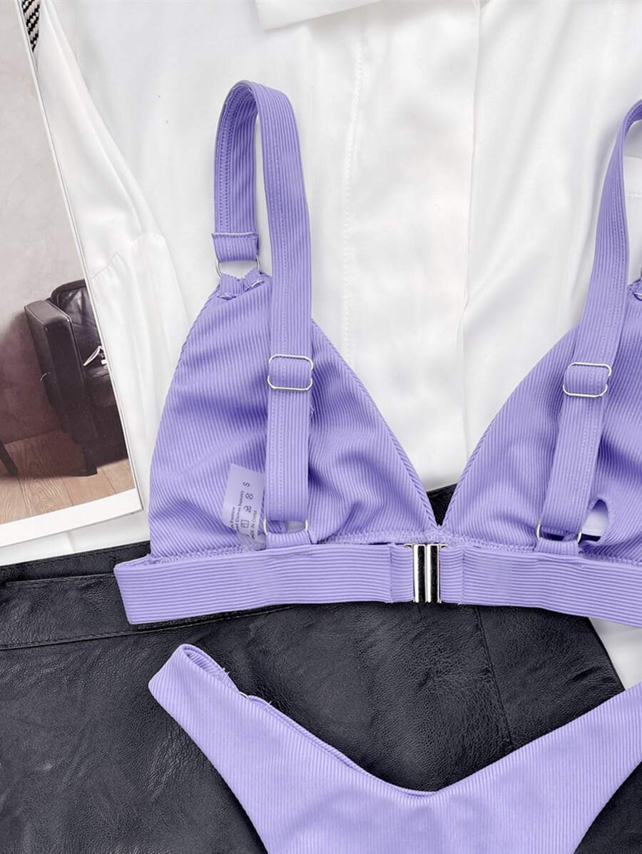 Halka Detaylı Sade Gündelik Bikini Takımı