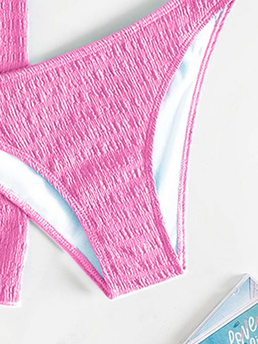 3 Parça Bikini Ve Düğümlü Mini Etek Takımı