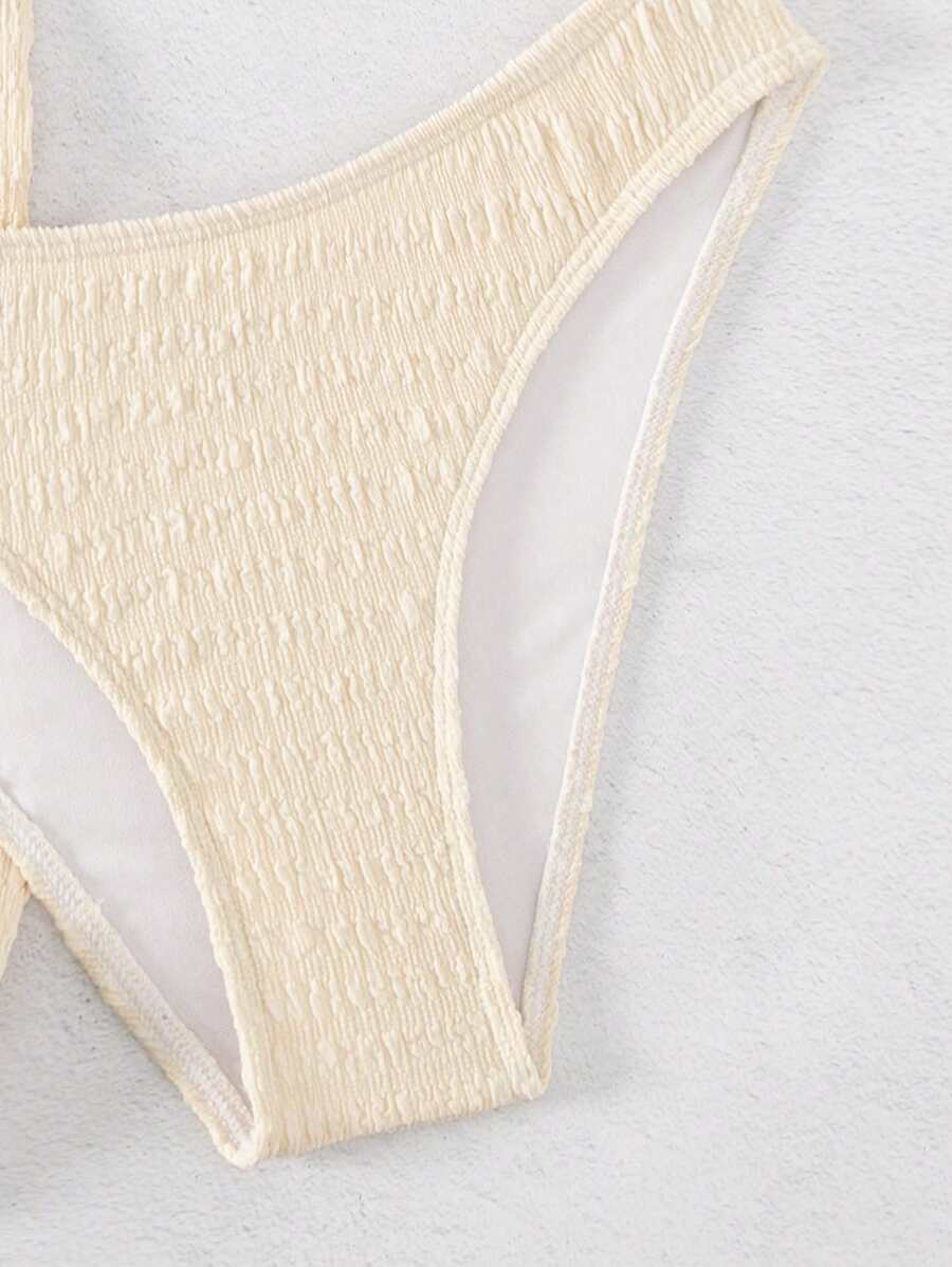 3 Parça Bikini Ve Düğümlü Mini Etek Takımı