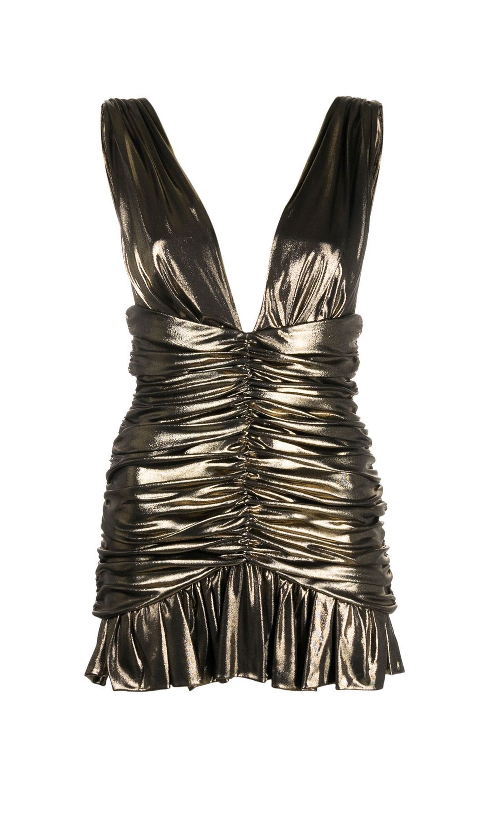 Minikleid aus Spitze mit Metallic-Effekt 