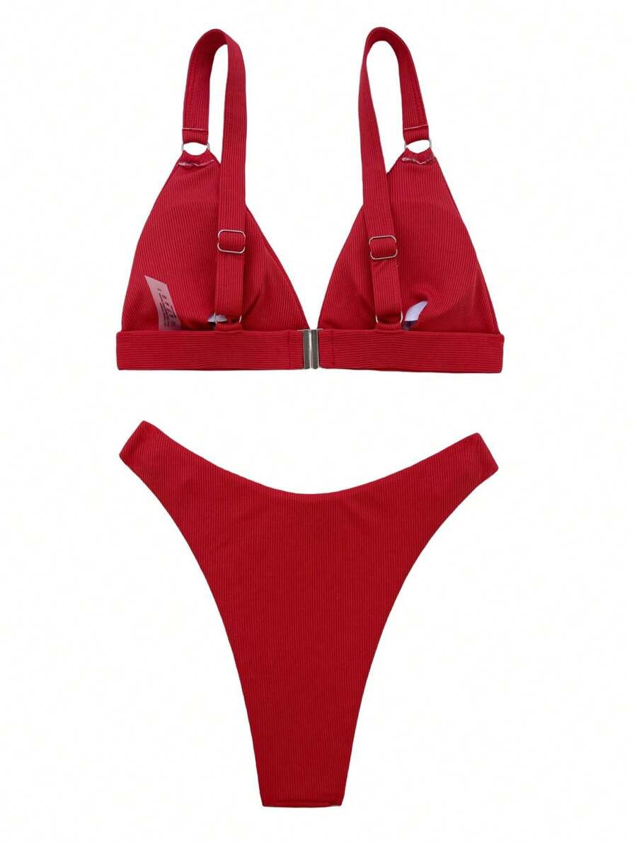 Halka Detaylı Sade Gündelik Bikini Takımı