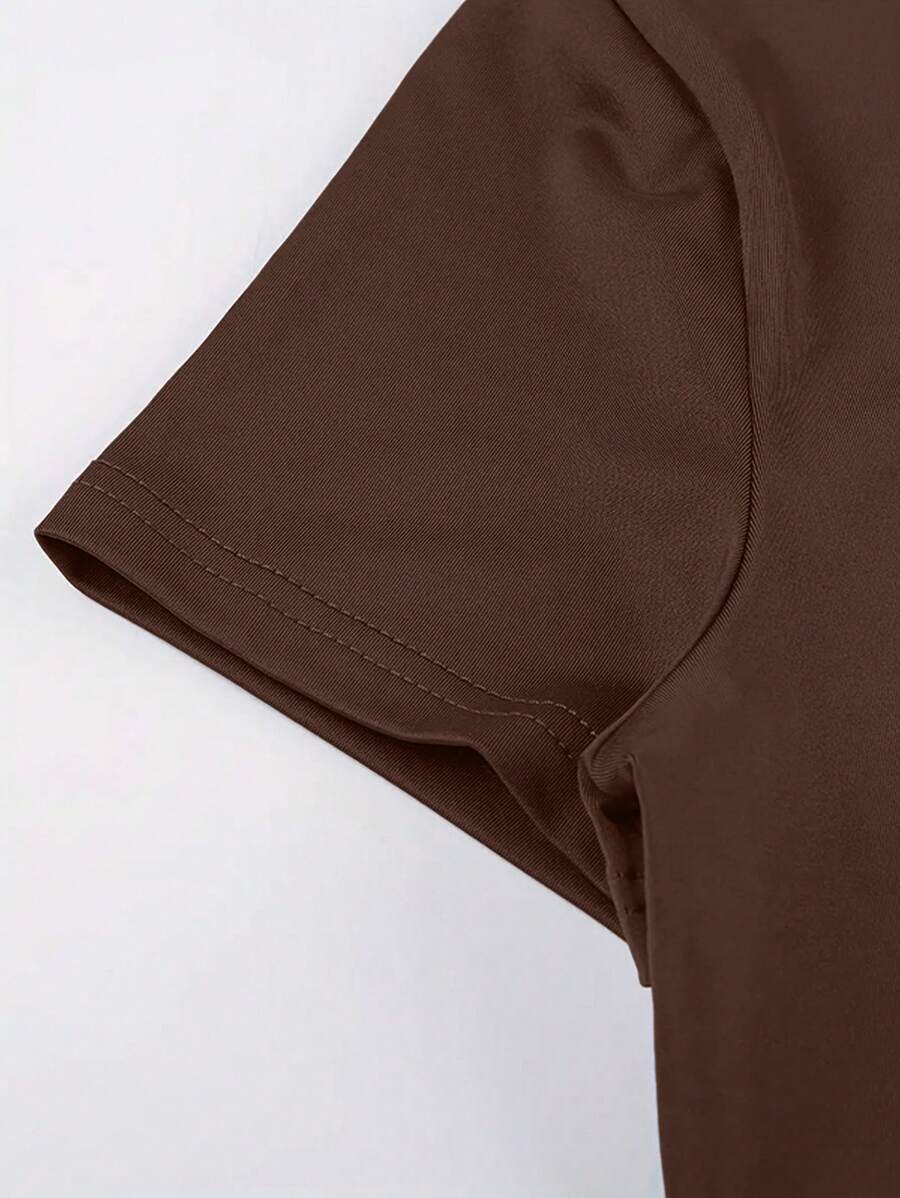 Düz Renk Crop Tişört