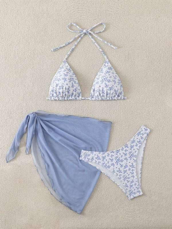 Çiçek Desenli Bikini Takım
