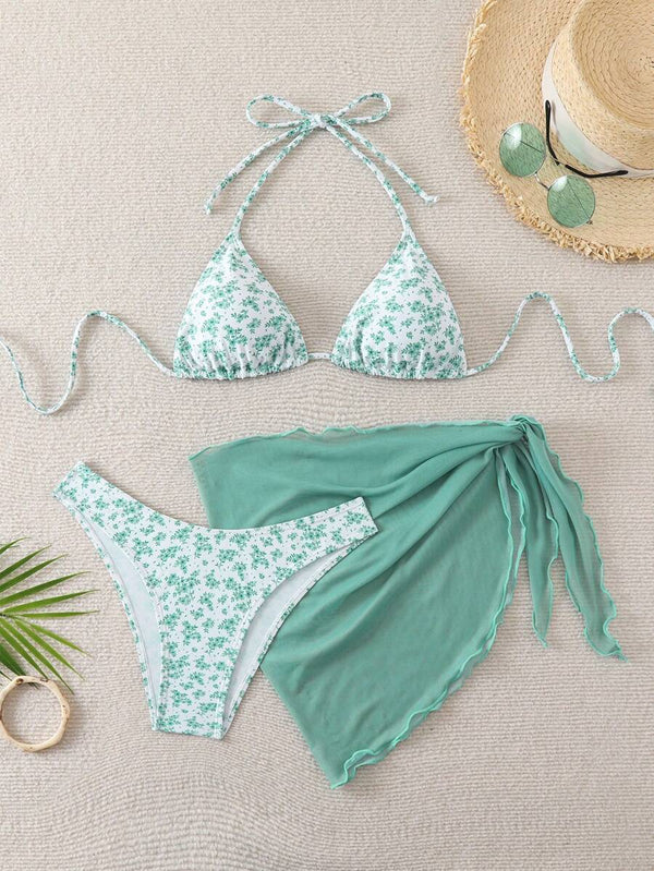 Çiçek Desenli Bikini Takım
