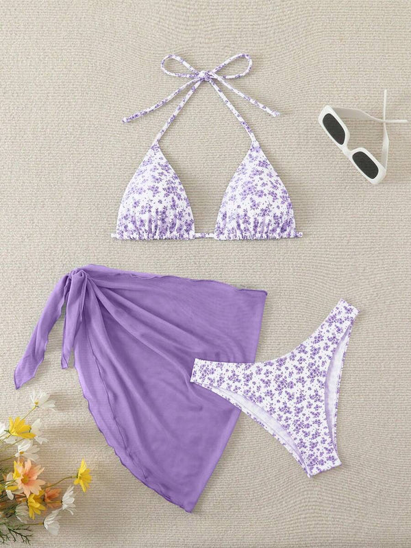 Çiçek Desenli Bikini Takım