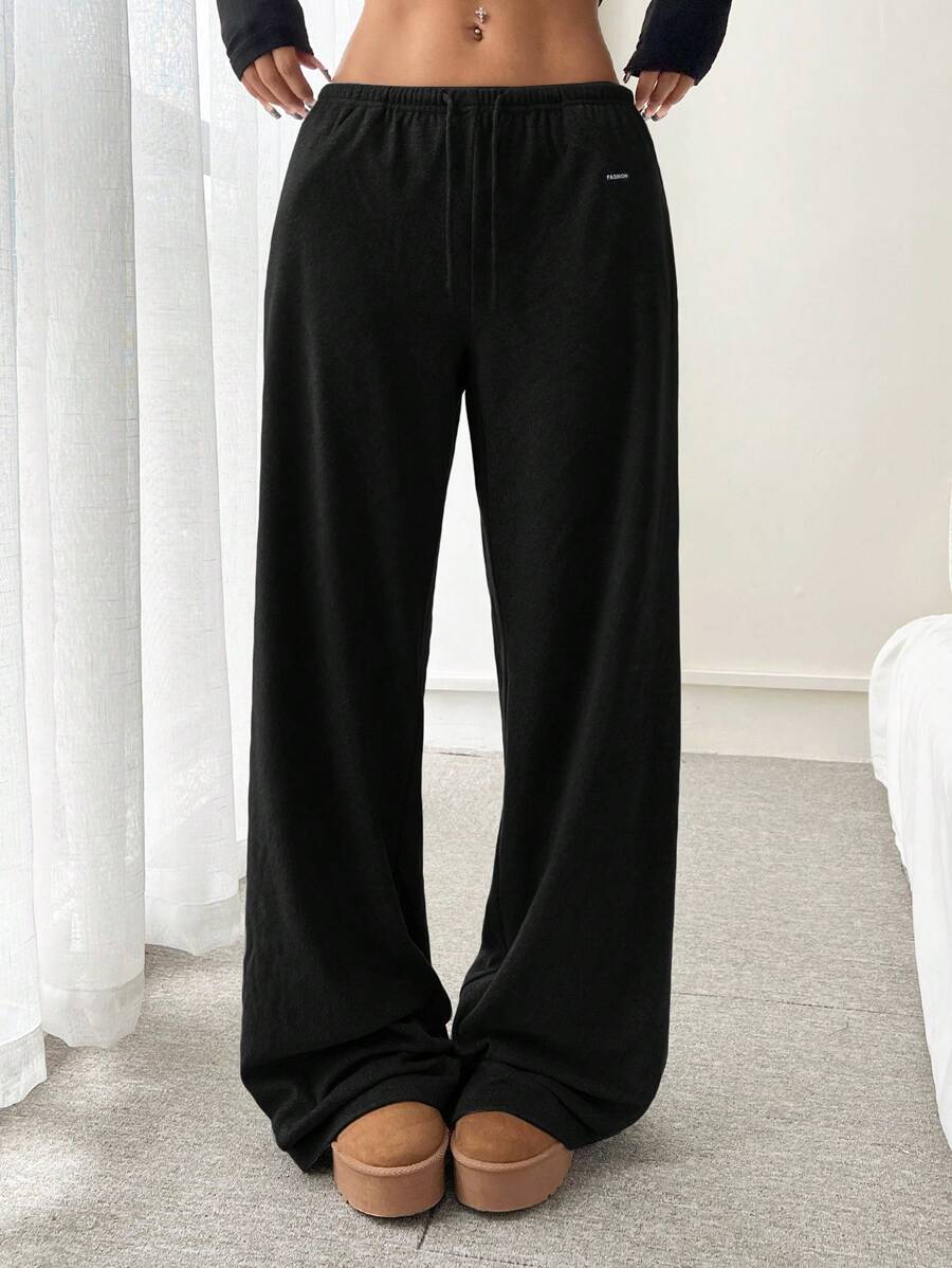 Polar Bağcıklı Bel Düz Paça Bol Pantolon