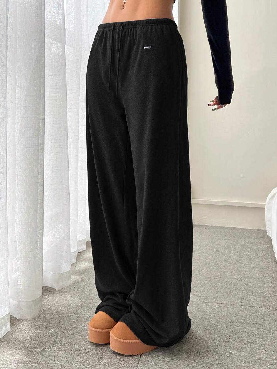 Polar Bağcıklı Bel Düz Paça Bol Pantolon