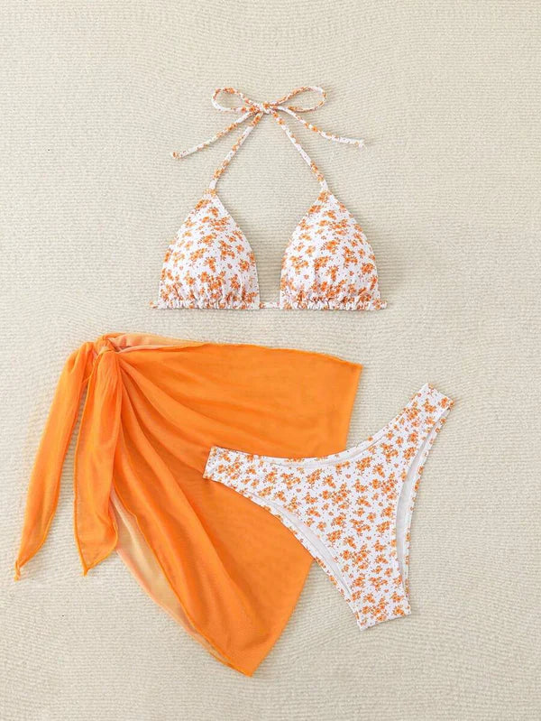 Çiçek Desenli Bikini Takım
