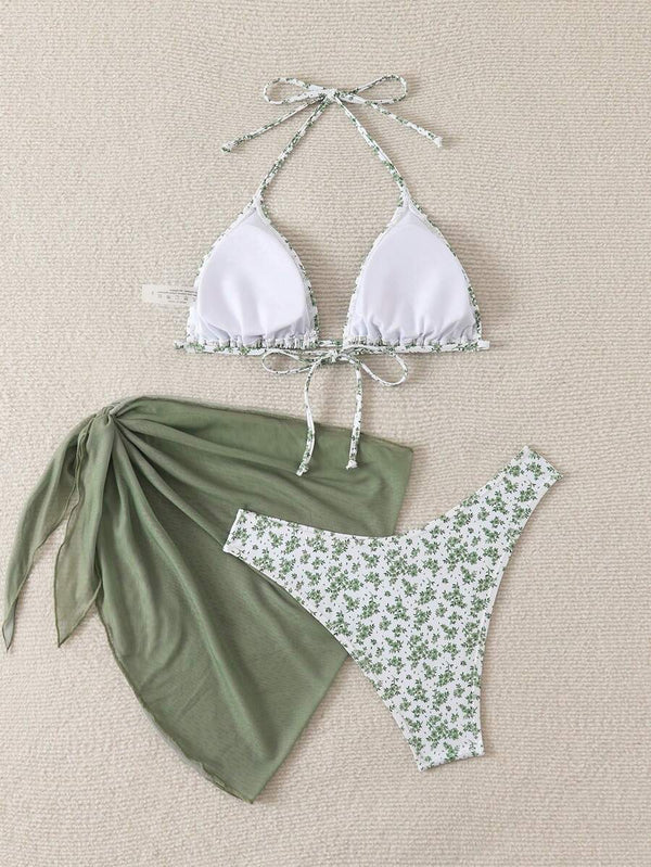 Çiçek Desenli Bikini Takım
