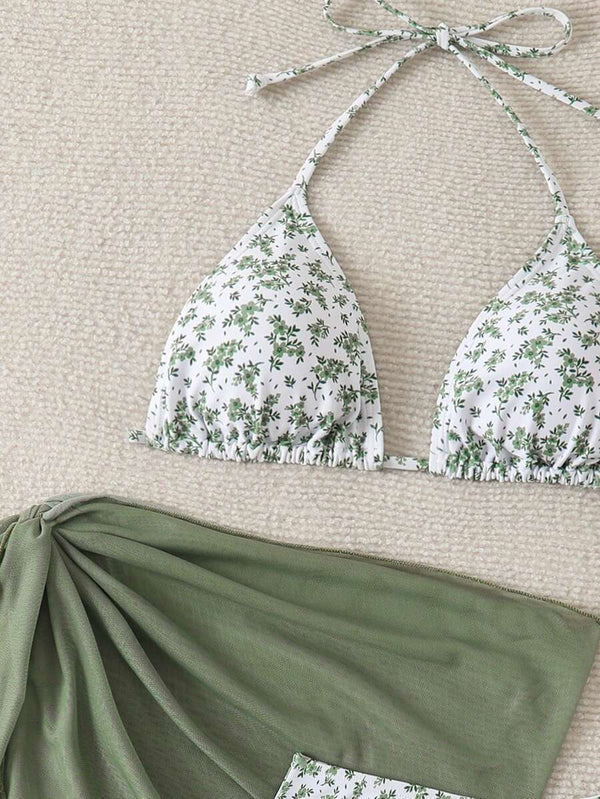 Çiçek Desenli Bikini Takım