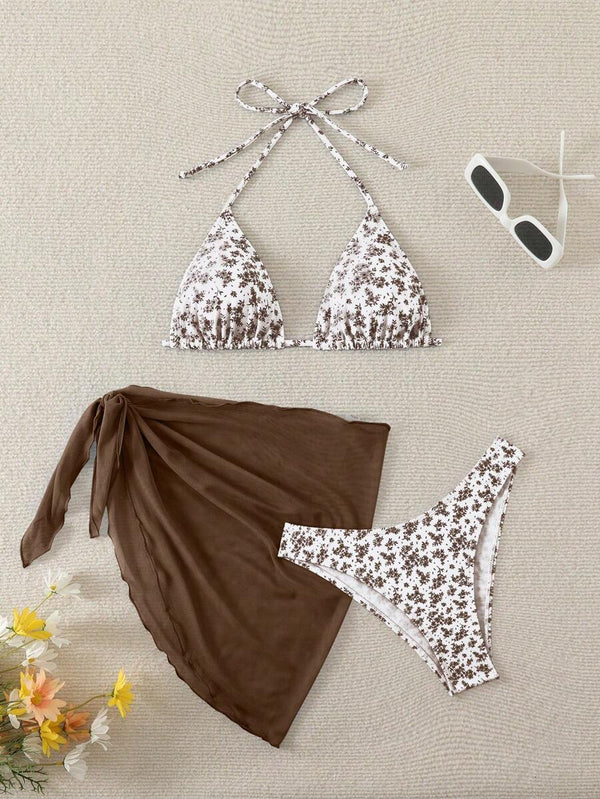 Çiçek Desenli Bikini Takım