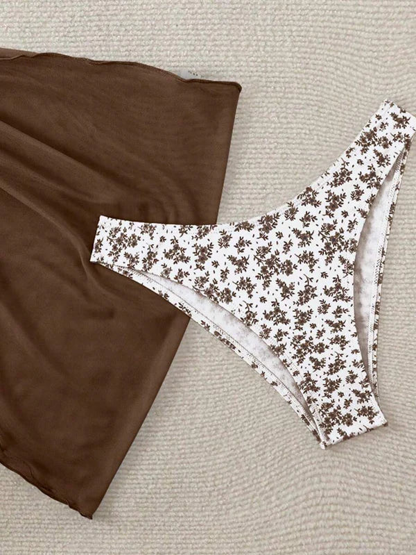 Çiçek Desenli Bikini Takım