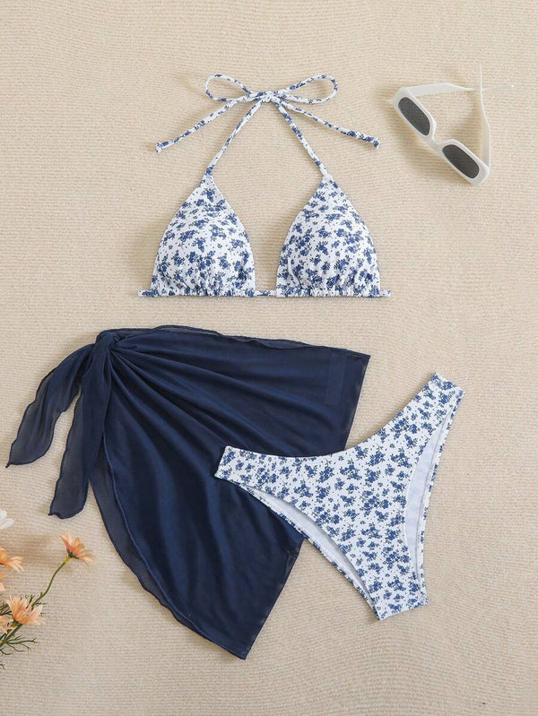 Çiçek Desenli Bikini Takım