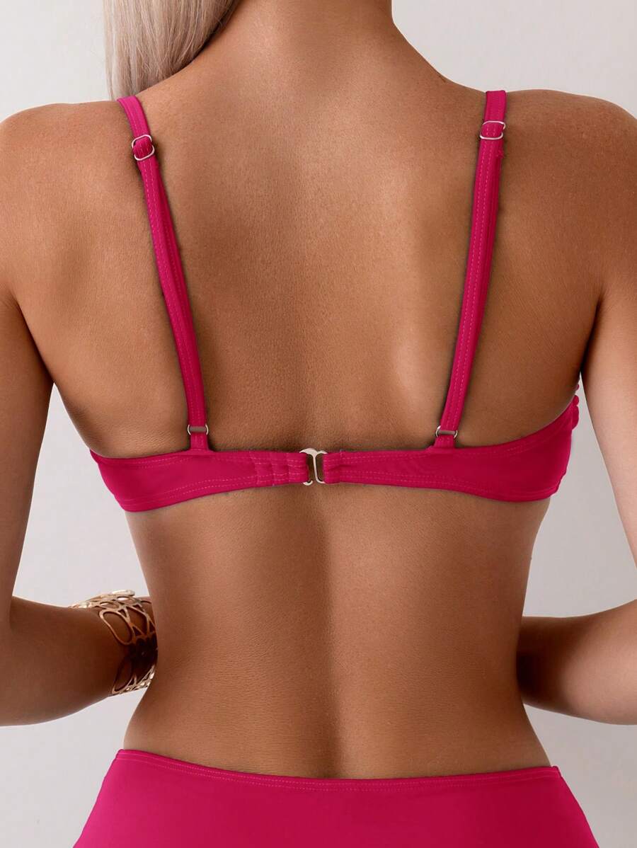 Halka Dantelli Sade Bikini Takımı