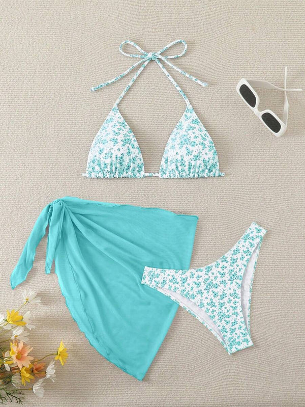 Çiçek Desenli Bikini Takım