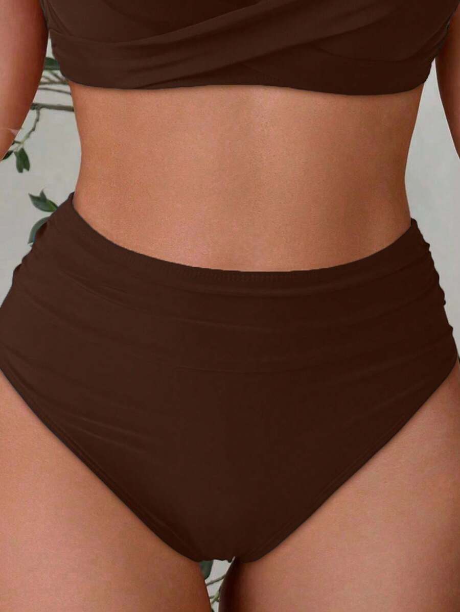 Askılı Yüksek Bel Balenli Bikini Takımı